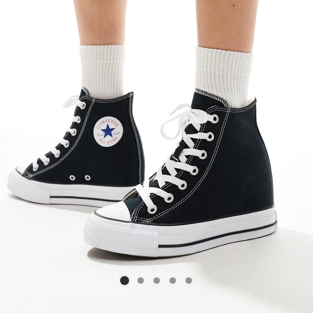 NEVER WORN - NEW IN BOX Converse Women's Black and White Wedge High-Top Sneakers